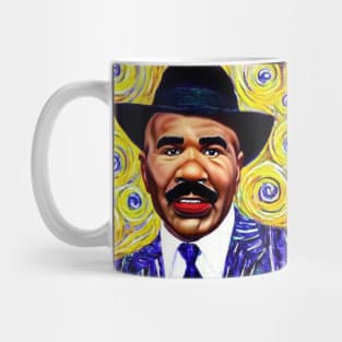 steve harvey oil painting van gogh art style t shirt design Mug